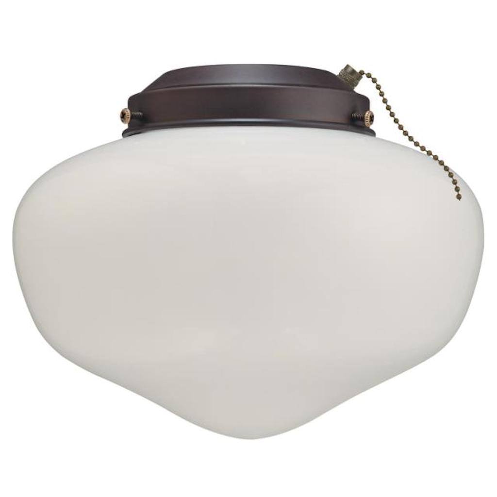 1 Light Oil Rubbed Bronze Schoolhouse Glass LED Ceiling Fan Light Kit 1