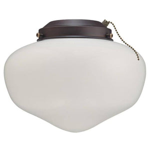 1 Light Oil Rubbed Bronze Schoolhouse Glass LED Ceiling Fan Light Kit 1