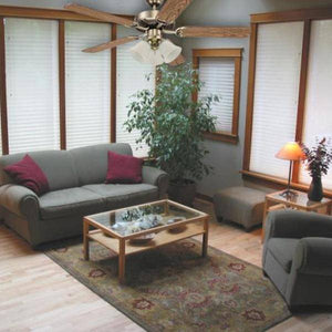 3 Light Antique Brass Fitter Glass Shade LED Ceiling Fan Light Kit 2