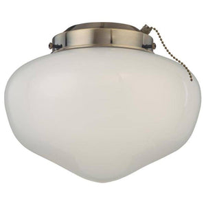 1 Light Antique Brass Fitter Schoolhouse Glass LED Ceiling Fan Light Kit 1