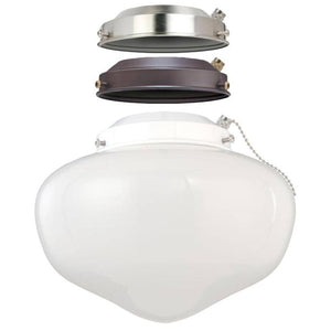 1 Light Schoolhouse Glass 3 Fitter Options LED Ceiling Fan Light Kit 1