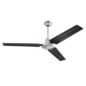 56" Industrial Brushed Nickel Three Blade Indoor Motor Ceiling Fan 1