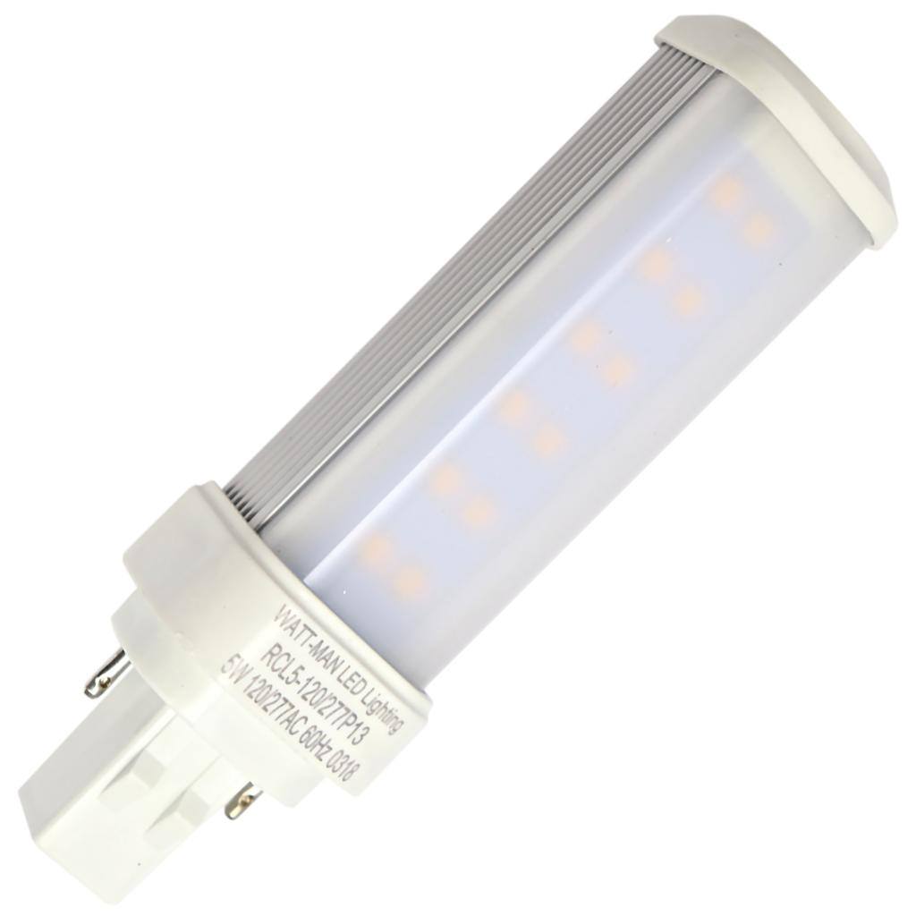 5 watt 120/277 volt PL 2-Pin Base 3500K Neutral White LED 1